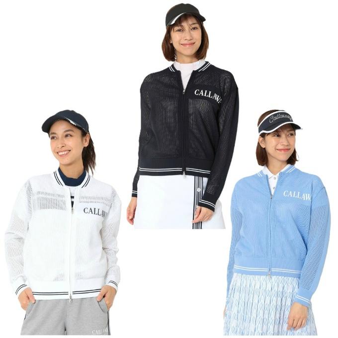 【未使用級】キャロウェイ Callaway ニット ダブルジップ ブルゾン S Callaway（キャロウェイ） ゴルフウェア ブルゾン レディース メッシュ