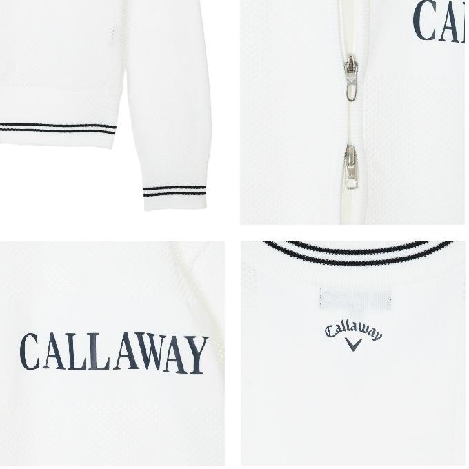 【ホワイトM】 キャロウェイ レディース 撥水 フルジップブルゾン Callaway（キャロウェイ） ゴルフウェア ブルゾン レディース メッシュ
