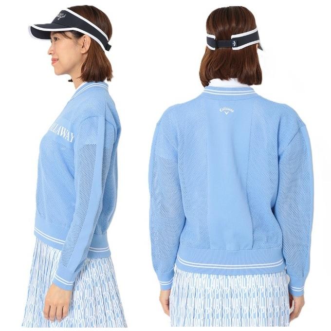 【未使用級】キャロウェイ Callaway ニット ダブルジップ ブルゾン S Callaway（キャロウェイ） ゴルフウェア ブルゾン レディース メッシュ