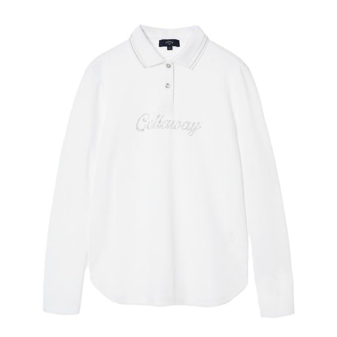 【未使用訳アリ】定価5.2万円 G/FORE ホワイト 長袖ポロシャツ Callaway（キャロウェイ） ゴルフウェア ポロシャツ 長袖 レディース
