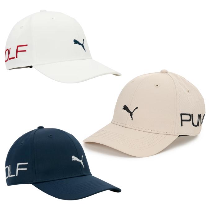 【美品】プーマゴルフ ゴルフ レインウェア セットアップ キャップMサイズ PUMA（プーマ） ゴルフ キャップ メンズ ビッグロゴキャップ 027665