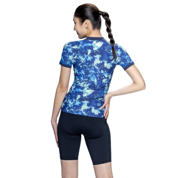 【タグ着き】NIKE フィットネス水着 セパレートXLレディース 半袖 NIKE（ナイキ） フィットネス水着 セパレート レディース 総柄