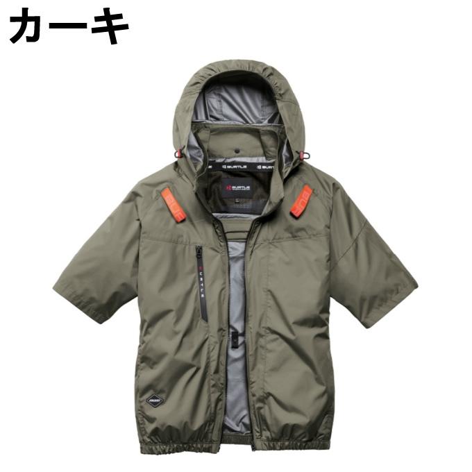 (4) 4つ穴空調服 バートル AC2096 カーキ M BURTLE（バートル） 【送料無料】 空調ウェア 半袖ブルゾン メンズ