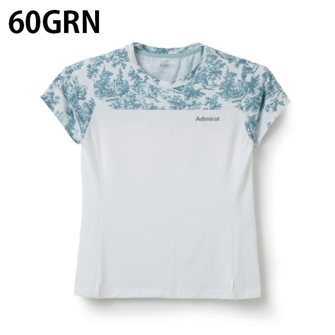 Admiral テニスウェア Mサイズ ホワイト/グレー/ブルー Admiral（アドミラル） テニスウェア Tシャツ 半袖 レディース