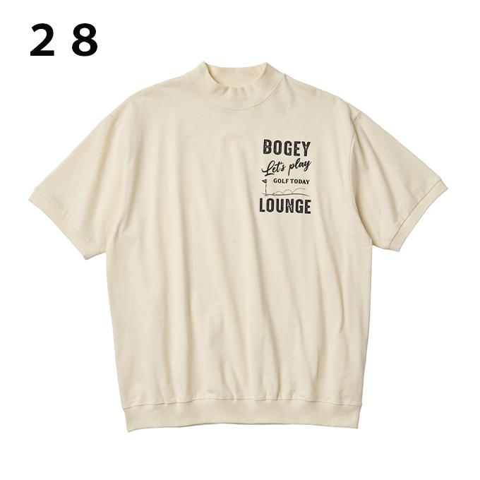 BOGEY LOUNGE ゴルフウェア 半袖シャツ メンズ 半袖モックネック