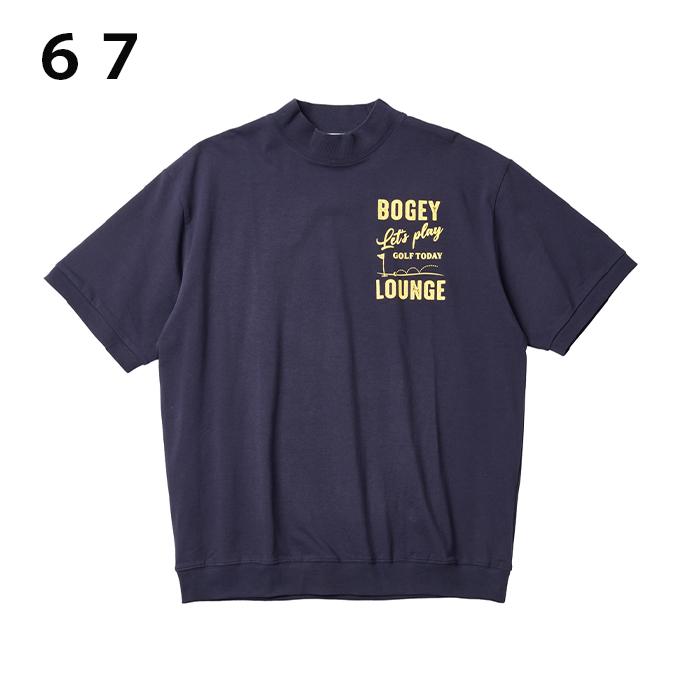 BOGEY LOUNGE ゴルフウェア 半袖シャツ メンズ 半袖モックネック