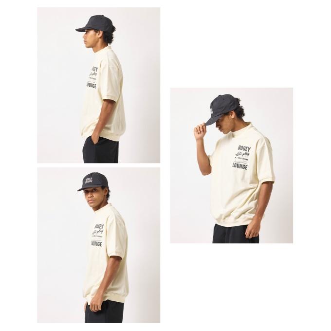 BOGEY LOUNGE ゴルフウェア 半袖シャツ メンズ 半袖モックネック