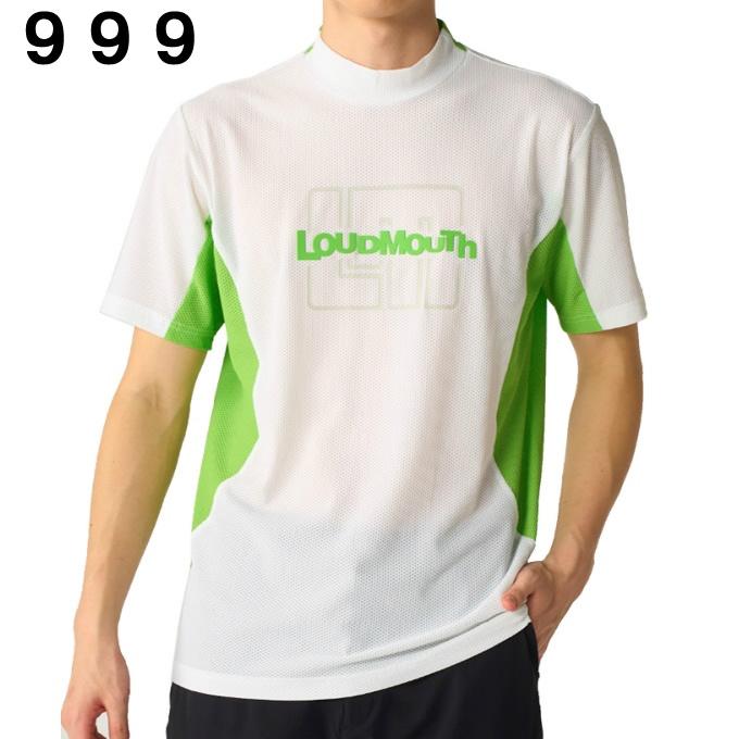 LOUDMOUTH　ラウドマウス　ゴルフウェア　モックネック　LL　ホワイト LOUDMOUTH ラウドマウス メンズ モックネックシャツ ゴルフウェア
