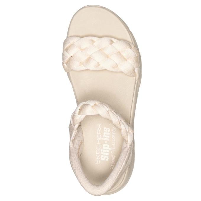 Skechers アイボリー メッシュサンダル SKECHERS（スケッチャーズ） レディース SLP DX WKサンダル 163589-NAT