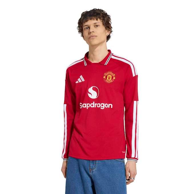 【未開封・新品タグ付き】02-04マンチェスター ユナイテッドホーム 長袖S adidas（アディダス） サッカーウェア メンズ レディース レプリカ