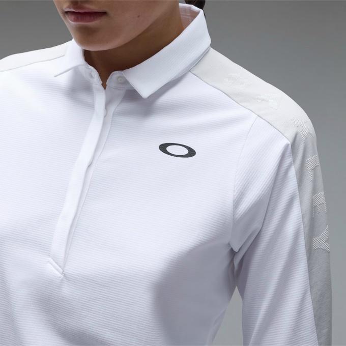 OAKLEY オークリー ゴルフ 長袖シャツ L サイズ 白 高機能モデル OAKLEY（オークリー） ゴルフウェア 長袖シャツ レディース Elevate