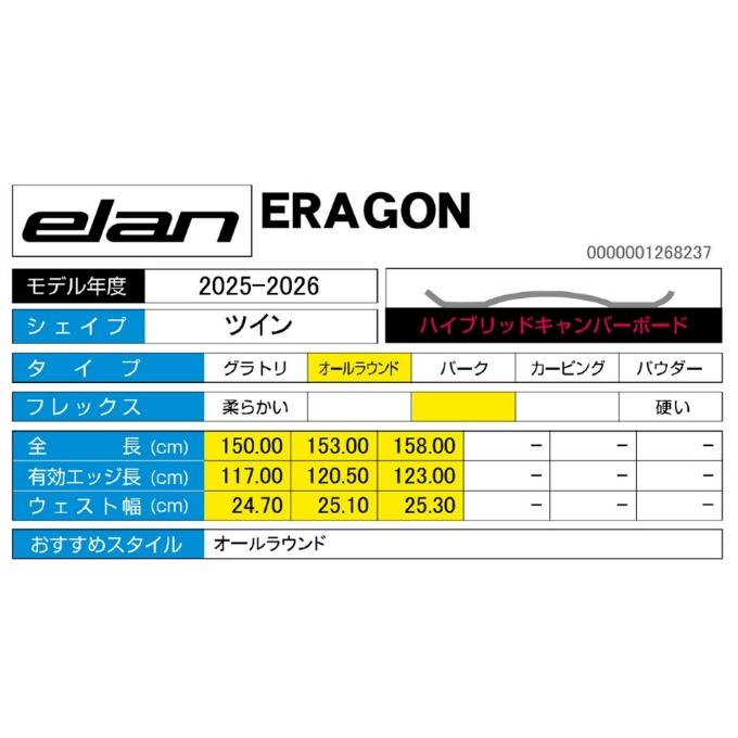 elan（エラン） スノーボード 3点セット メンズ ERAGON+KONNECT+SUPERB