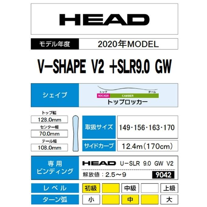 ヘッド HEAD スキー板 セット金具付 メンズ スキー板+ビンディング V-SHAPE V2 +SLR9.0 GW｜himaraya｜02