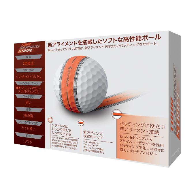 【8ダース】テーラーメイドツアーレスポンス オレンジ　1ダース3,500円 Amazon | テーラーメイド(TAYLOR MADE) TMJ24 TourResp Stripe