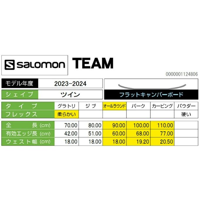 サロモン スノーボード 3点セット ジュニア ボード板+ビンディング+ブーツ L47360700 TEAM+P KID+SUPERB JR オールラウンド salomon 2023-2024｜himaraya｜15