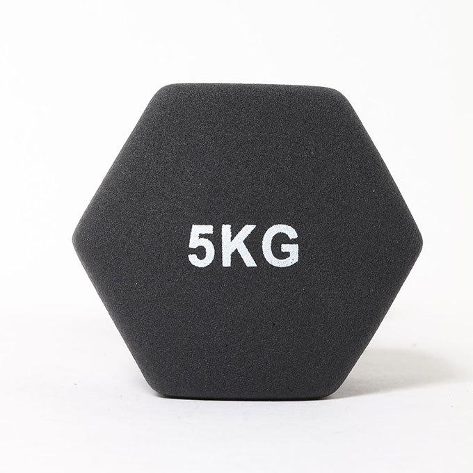 ダンベル 5kg 2個セット 転がらない 六角形 カラーダンベル