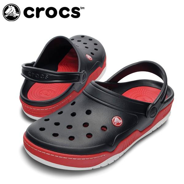 クロックス crocs サンダル ユニセックス フロント コート クロッグ BK/RD 14300 od｜himarayaod