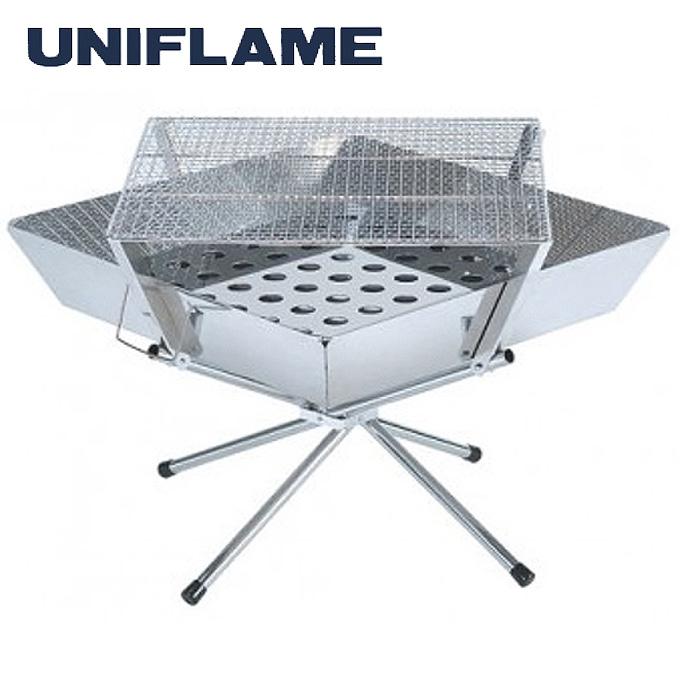 【廃盤品】UNIFLAMEファイアグリル ラージ＆未使用網２個 UNIFLAME（ユニフレーム） 焚き火台 ファイアグリル ラージ 683071 od