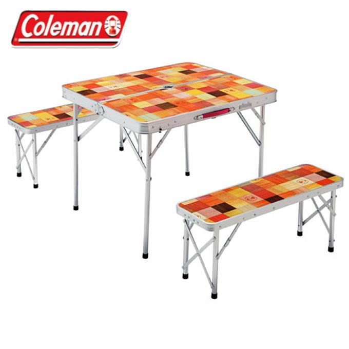 【極美品】廃盤　コールマン ナチュラルモザイク テーブル＆ベンチセット　キャンプ Coleman（コールマン） テーブル ベンチセット ナチュラルモザイク