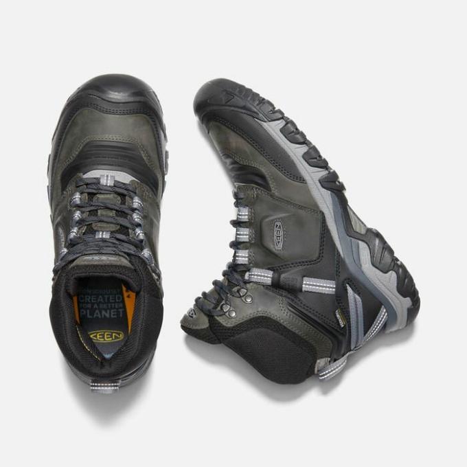 キーン KEEN トレッキングシューズ 防水 ハイカット メンズ リッジ フレックス ミッド ウォータープルーフ 1024911 MG/BK od|himarayaod|05
