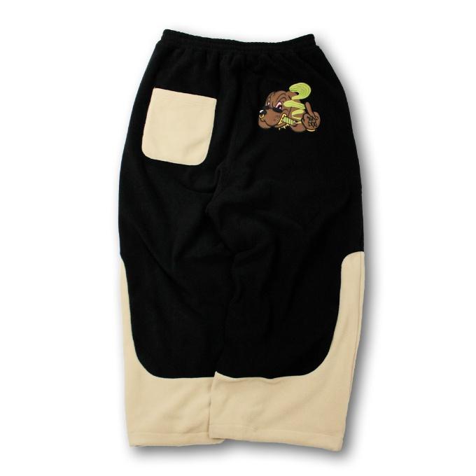 【美品】GALFY フリースセットアップ BADDOG 黒 ベージュ L GALFY（ガルフィー） メンズ レディース BADDOGフリースSET UP