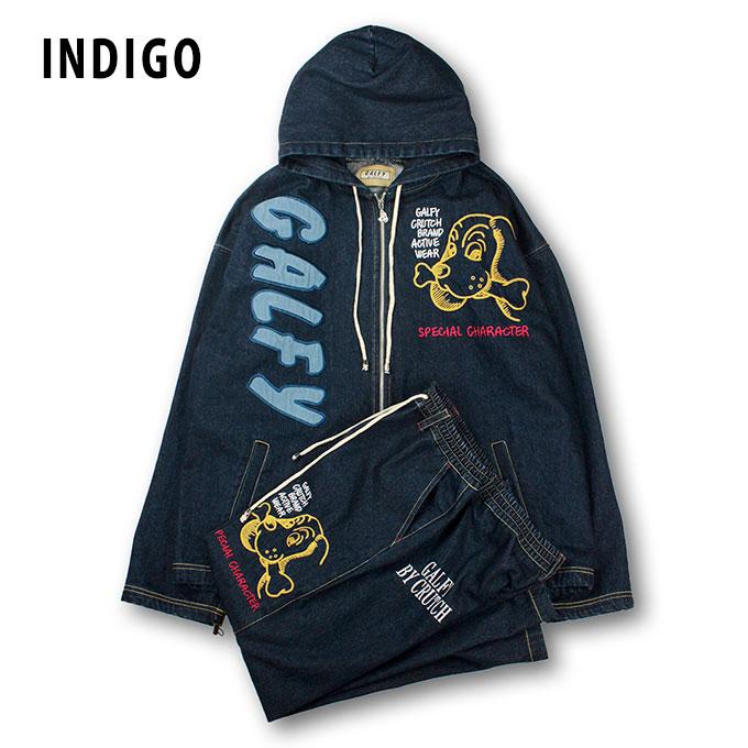 GALFY グラデーションデニムセットアップ(ブラック) デニム セットアップ ガルフィ GALFY 大きいサイズ メンズ 上下