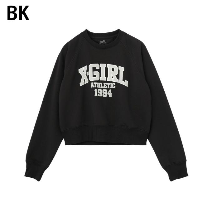 エックスガール X‐girl スウェットトレーナー レディース カレッジロゴ ショートテッククルー 155253012004 od X-girl（エックスガール） X‐girl スウェットトレーナー レディース