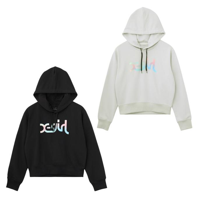 エックスガール X‐girl スウェットパーカー レディース MARBLEロゴショートPOHD 155253012002 od X-girl（エックスガール） X‐girl スウェットパーカー レディース