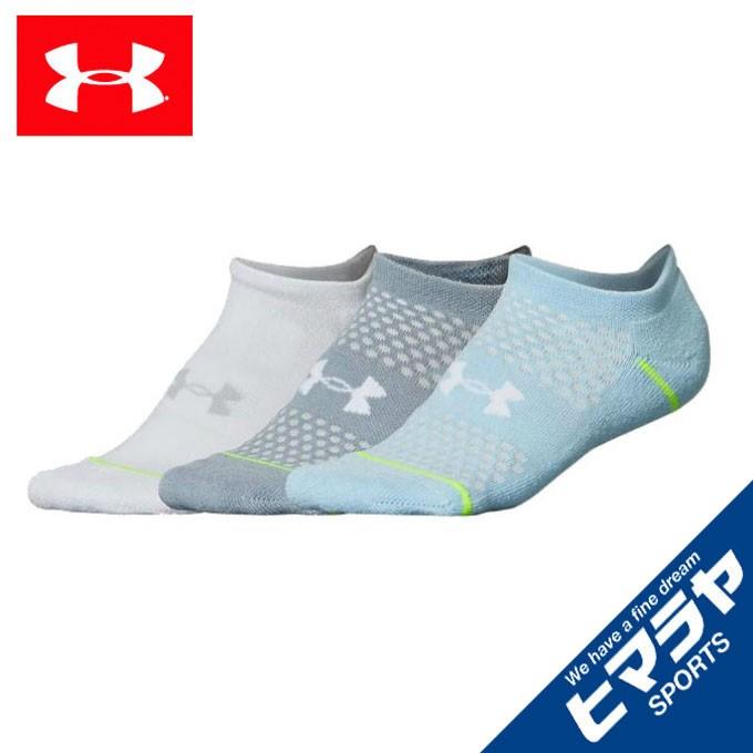 アンダーアーマー 3足組ソックス レディース UAフェノムノーショー トレーニング ソックス 3足セット 1329358-451 UNDER ARMOUR run｜himarayarunning