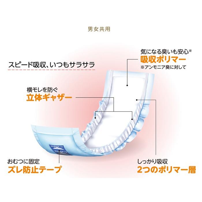 大人用紙おむつ オムツパット 白十字 P.UサルバRパッド 男女共用レギュラー ケース(68枚入×4袋) 尿とりパット パッド 介護用オムツ おしっこ約2回分｜himawari-kaigo｜02