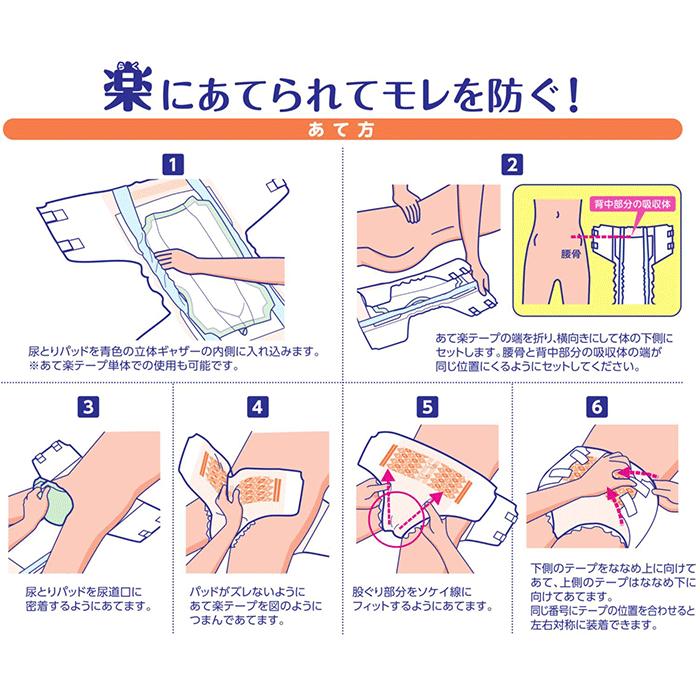 サルバ 大人用紙おむつ 白十字 応援介護 あて楽テープ M-Lサイズ 男女