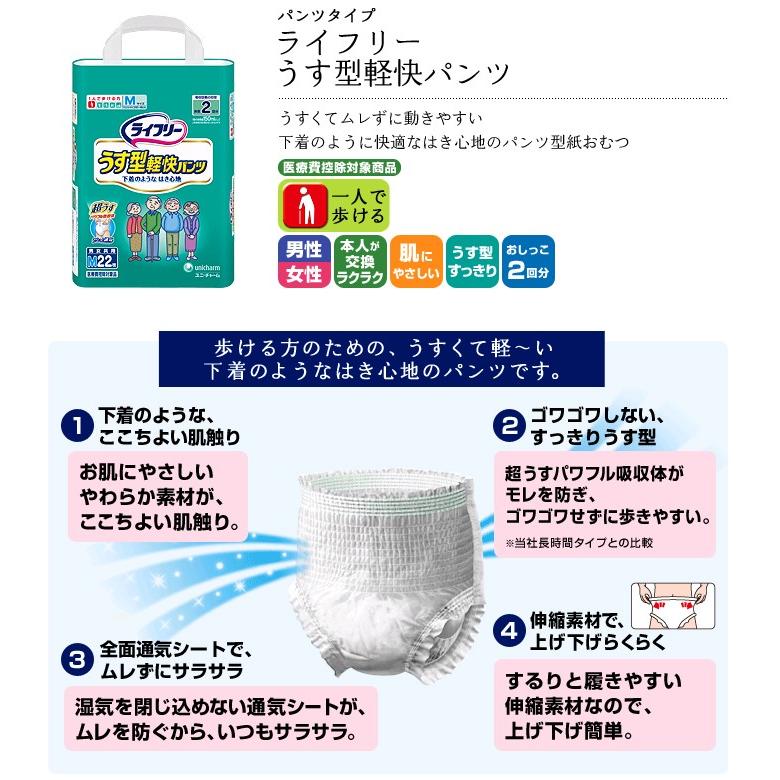 ライフリー うす型軽快パンツ 大人用紙おむつ LLサイズ ケース(18枚入
