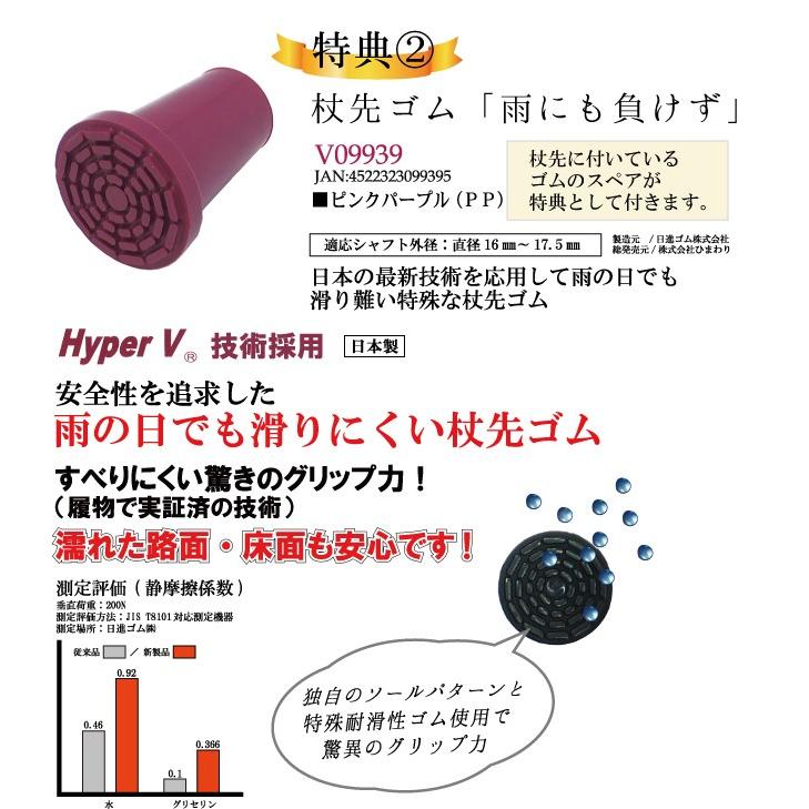 ひまわり お祝いギフト3点セット[杖+特典1+特典2] ささえ京友禅 雨にも負けず『夜桜』4つ折伸縮ステッキ 保証書付 介護用品 福祉用具 |  | 03