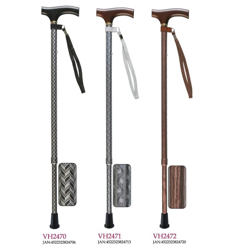 杖 ステッキ 軽量 ささえ 雨にも負けず 2段伸縮ステッキ (天然木製[楓