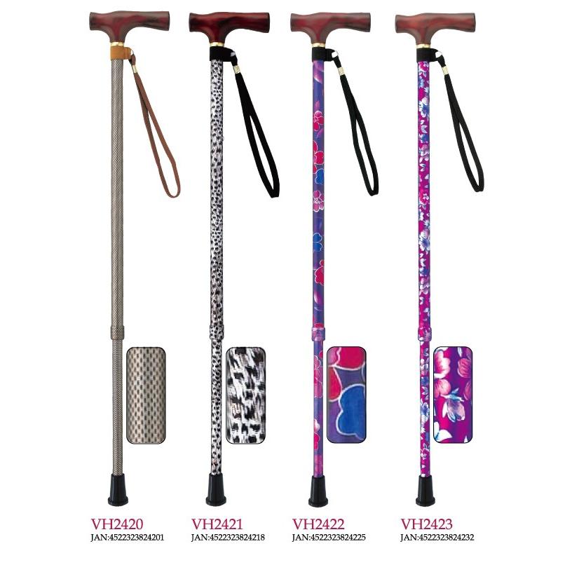 杖 ステッキ 軽量 ささえ 雨にも負けず 2段伸縮ステッキ (天然木製[楓