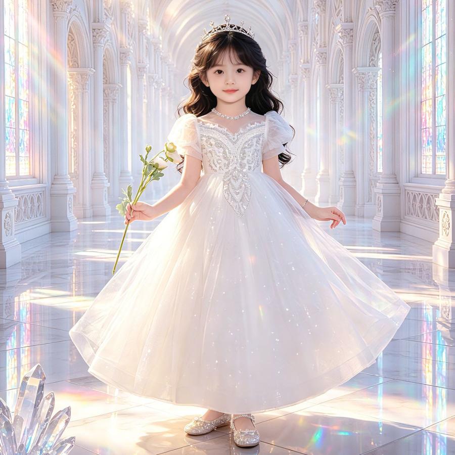 子供ドレス ブルー ピアノ発表会 女の子 女児ドレス キッズドレス