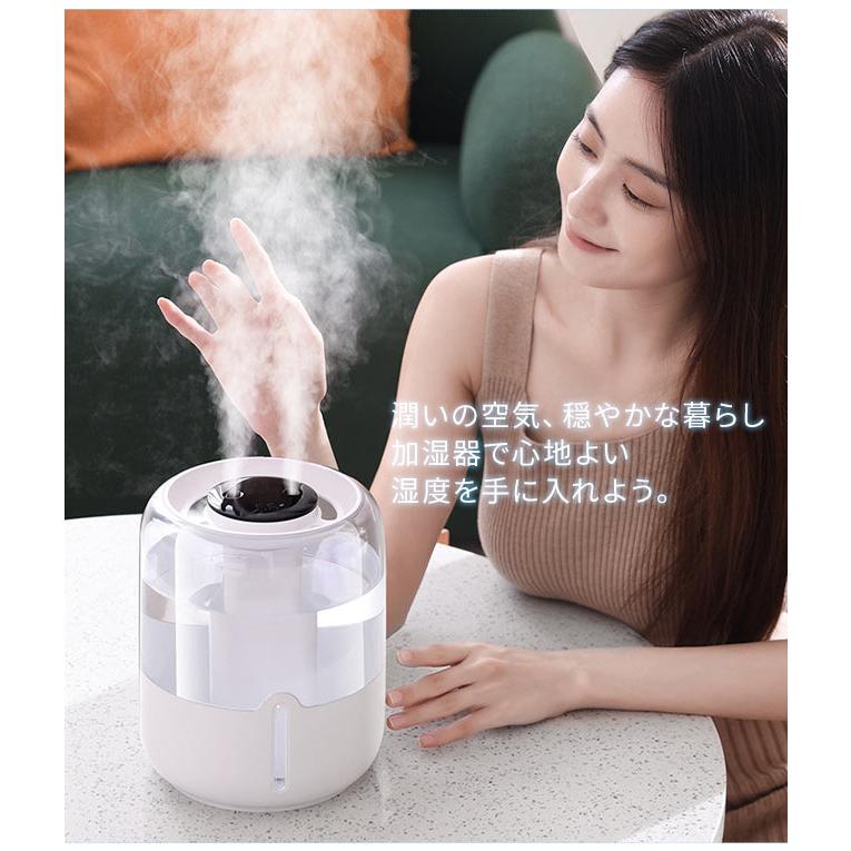 加湿器 大容量 卓上 6.8L デュアル噴霧口 加湿機 湿度表示 3段階 超