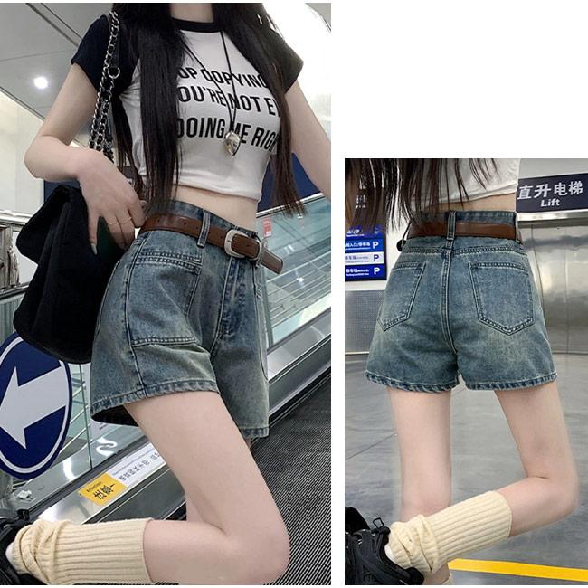 ショートパンツ レディース デニム ハイウエスト プレゼント
