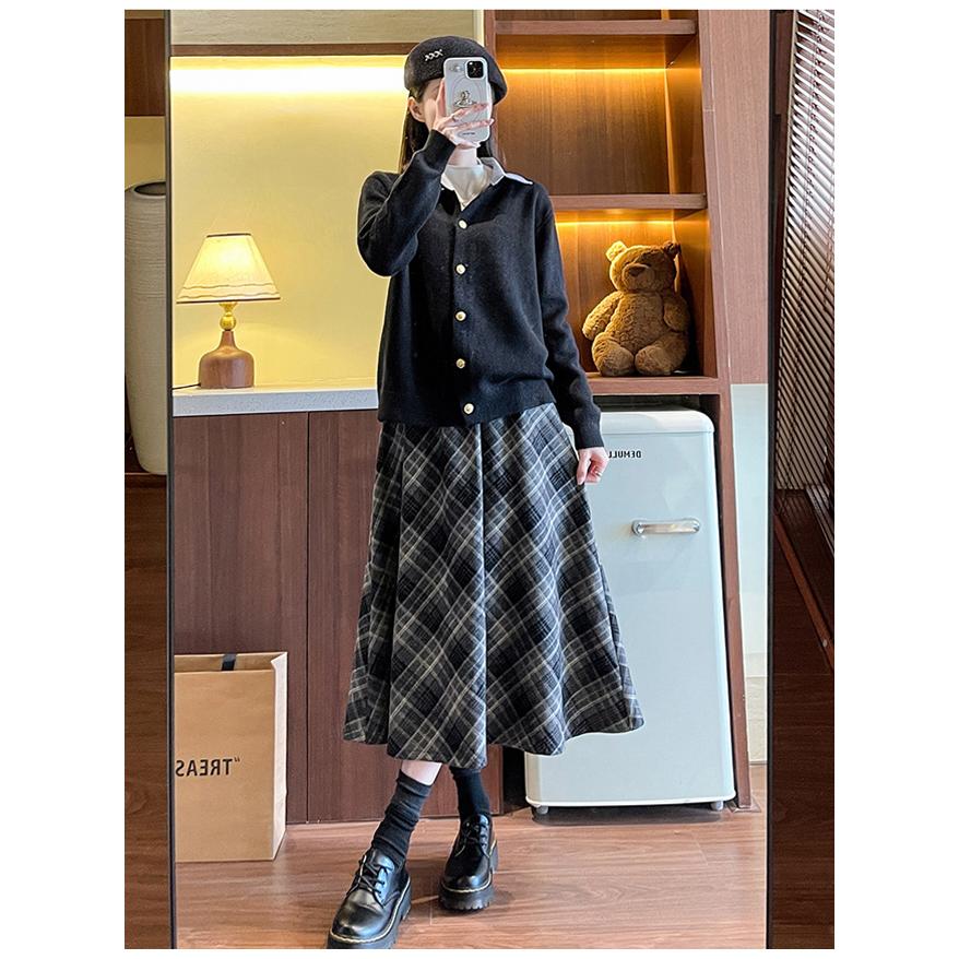 チェックスカート ロングスカート レディース Aライン フレアスカート