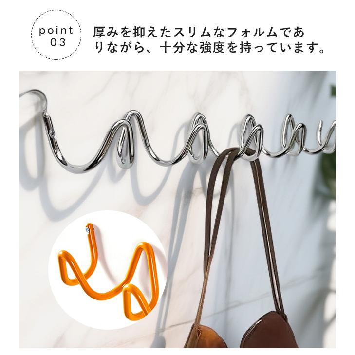 新作・クーポンで2280円~】アイアンフック ウェーブ 3連 5連 ウォール