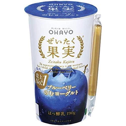 冷蔵オハヨー 新色 ぜいたく果実 ブルーベリーのむヨーグルト 190g X10本