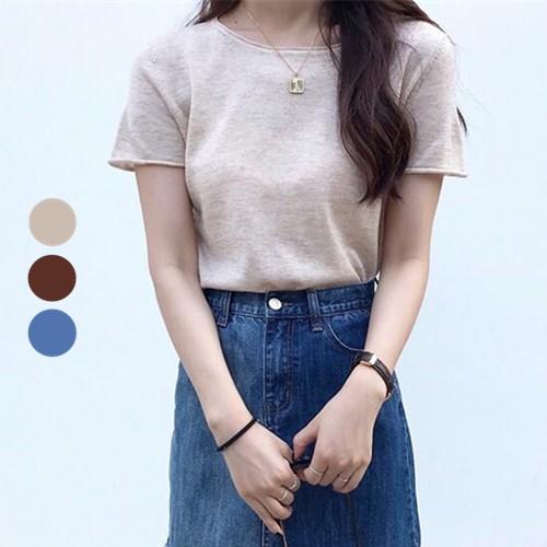 ナチュラルニットtシャツ レディース トップス Tシャツ シンプル ニット カットソー ベージュ ブラウン ブルー 夏 新作tt0014 16 T0018 Ranie 通販 Yahoo ショッピング