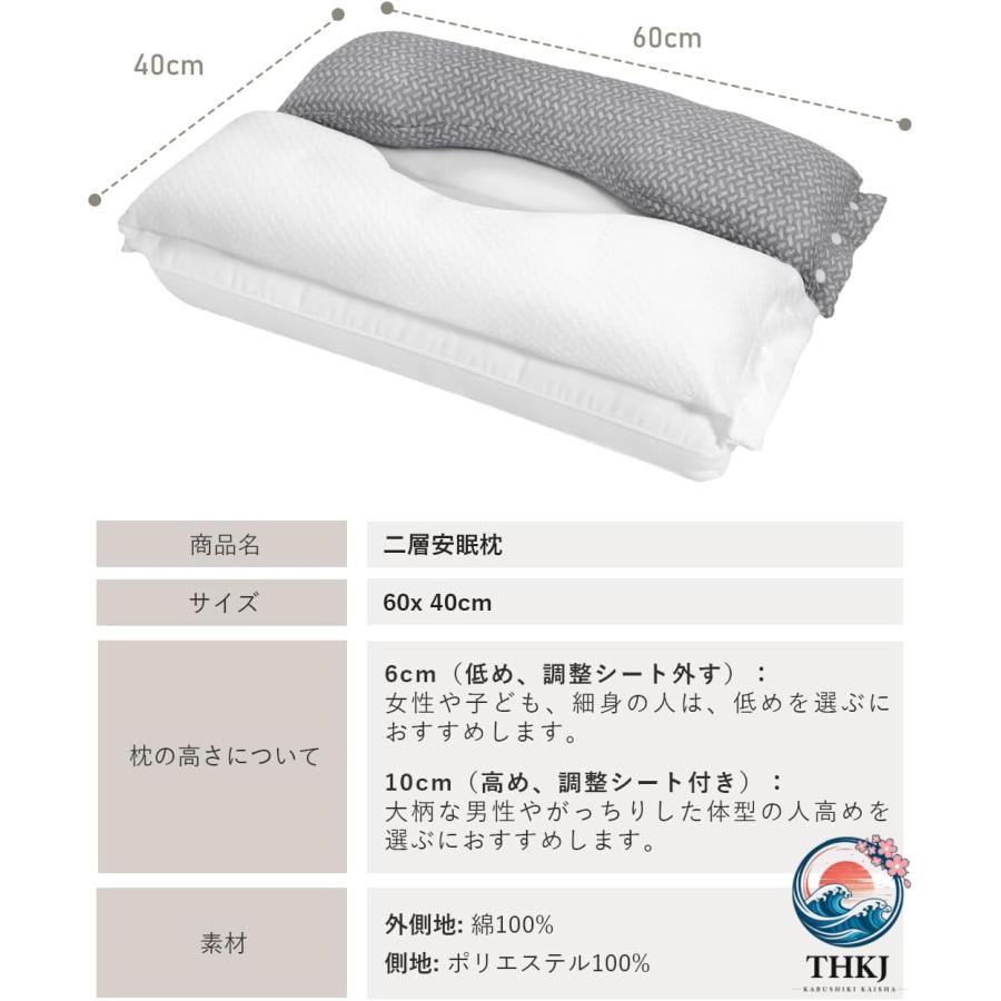 枕 首が痛くならない 人気 まくら 安眠枕 二層構造 耳と後頭部の凹型