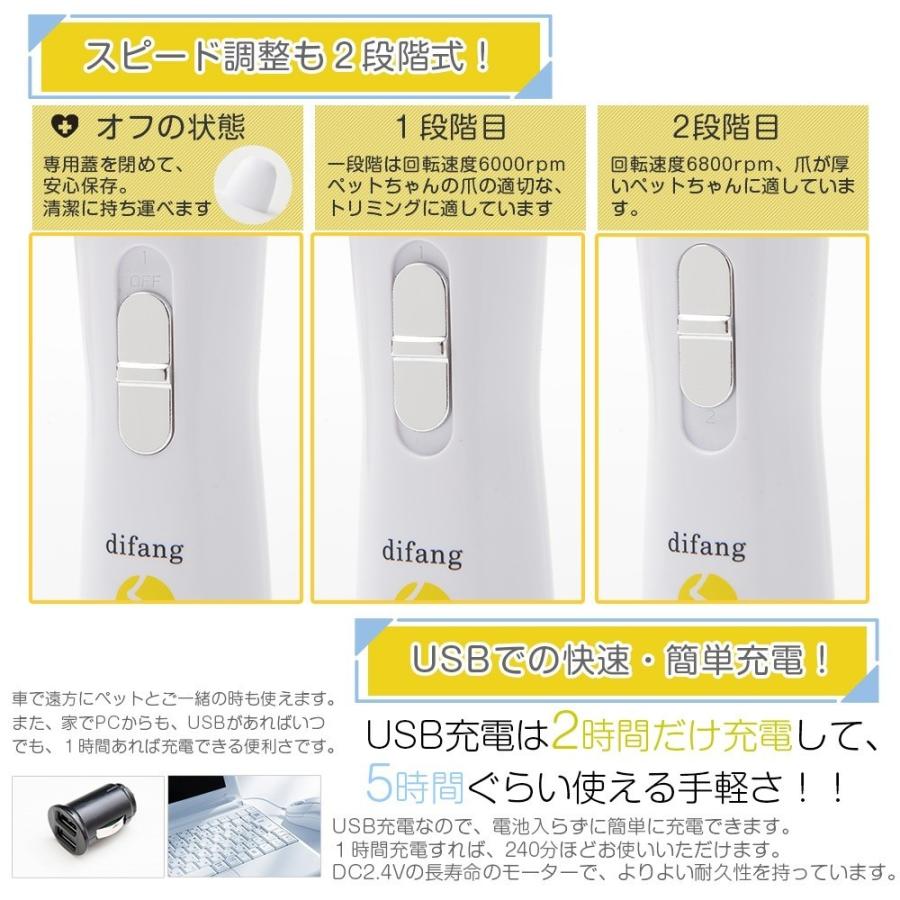 difang正規品 すやすや眠る 犬 爪切り  替え刃洗える 電動爪トリマー 犬爪やすり ペット電動爪切り 爪とぎ猫 犬爪削り 爪切り猫 犬爪削り｜himawaridifang-store｜08