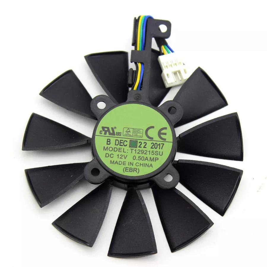 Tebuyus Replacement Video Card Cooling Fan For GTX 960 GTX 970 GTX 1070 Graphics Card Cooling Fan T129215SU DC 12V 88mm 4 Wire 5 Pin 