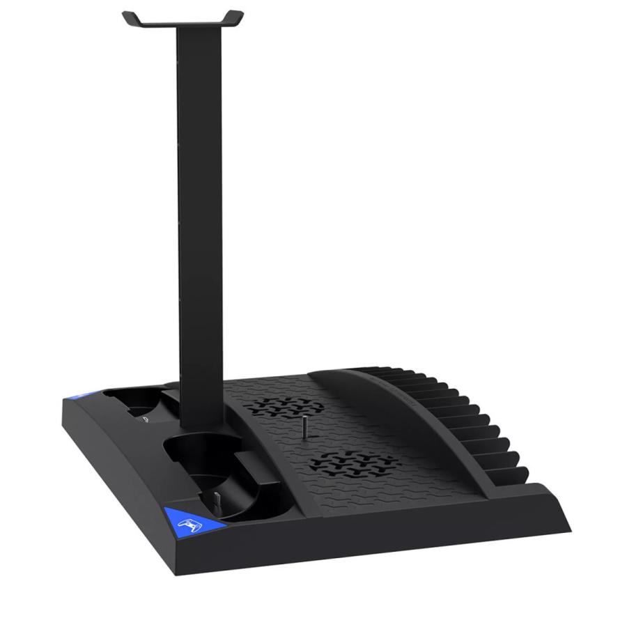 PS4 5用ゲームスタンド デュアルコントロール充電器 冷却ファン LED充電ステーション PlayStation5用