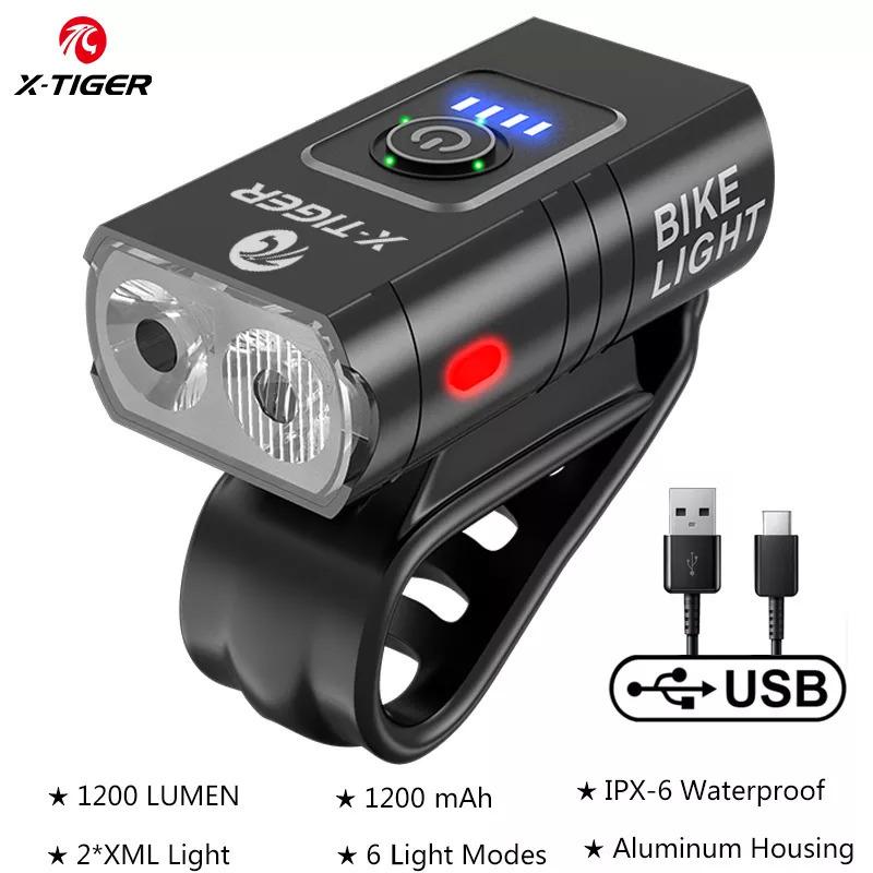 USB充電式LED自転車ライト,防水,マウンテンバイクロードバイク用,XTIGER