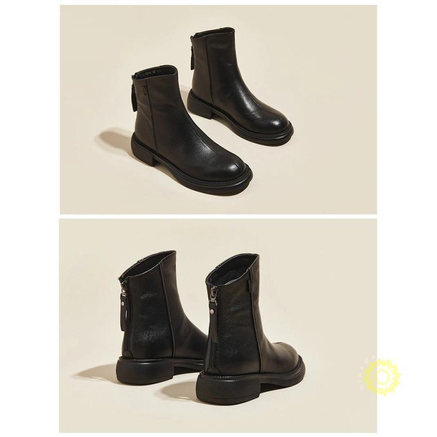 本革 ショートブーツ レディース ウエスタンブーツ ローヒール