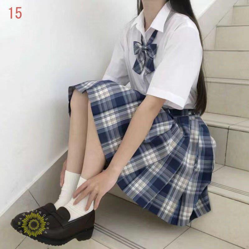 16色展開 制服 スカート チェック セーラー服 ティーンズエバー 学生服 プリーツスカート コスプレ コスチューム JK 女子高生 私服 高校 ミニスカート スクール｜himawarinosora｜16