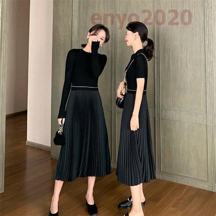 アウトレット最激安 ニットワンピース レディース 秋冬 セーター メリヤス プリーツ きれいめ マキシワンピース 上品 長袖 半袖 着痩せ 通勤 旅行ドレス お出かけ 大人韓国風 好評 Www Superavila Com